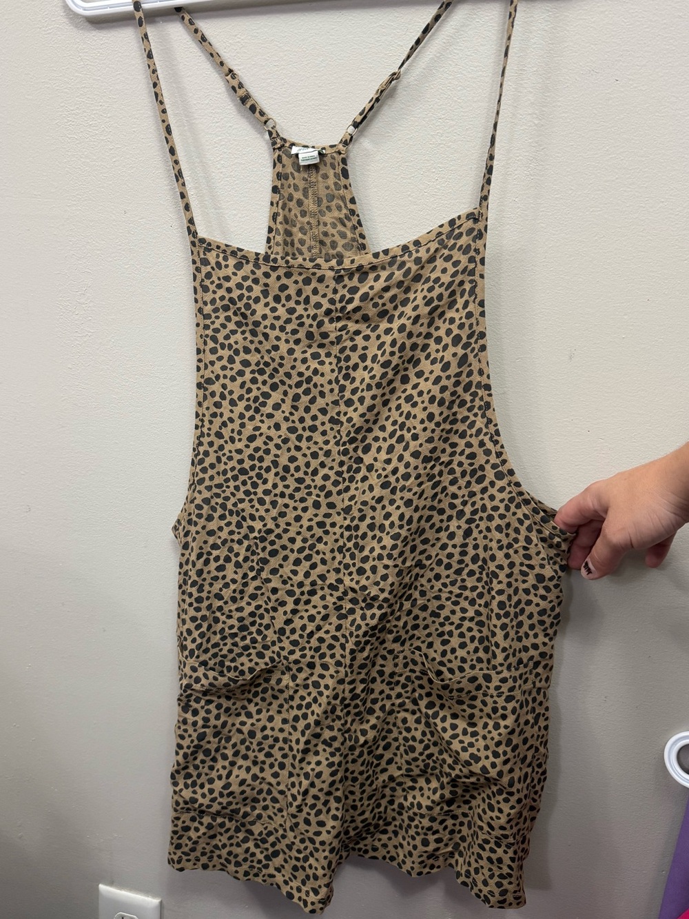 Aerie Leopard Print Romper - Brown/Black Women's Medium